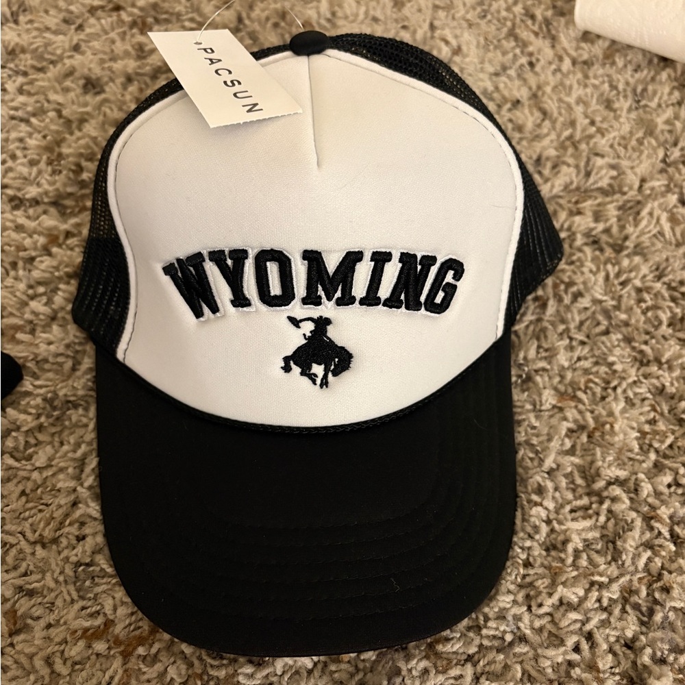 PacSun Black and White Wyoming Trucker Hat